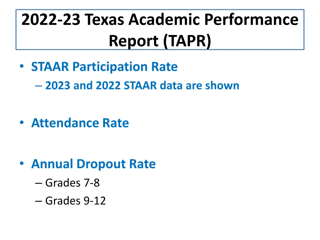 2022 23 texas academic performance report tapr 3