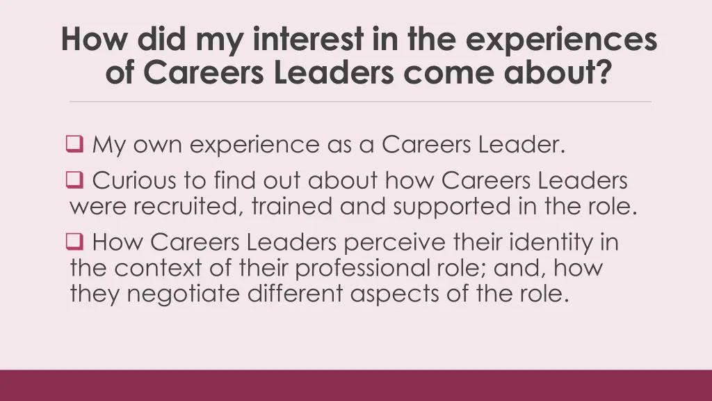 how did my interest in the experiences of careers