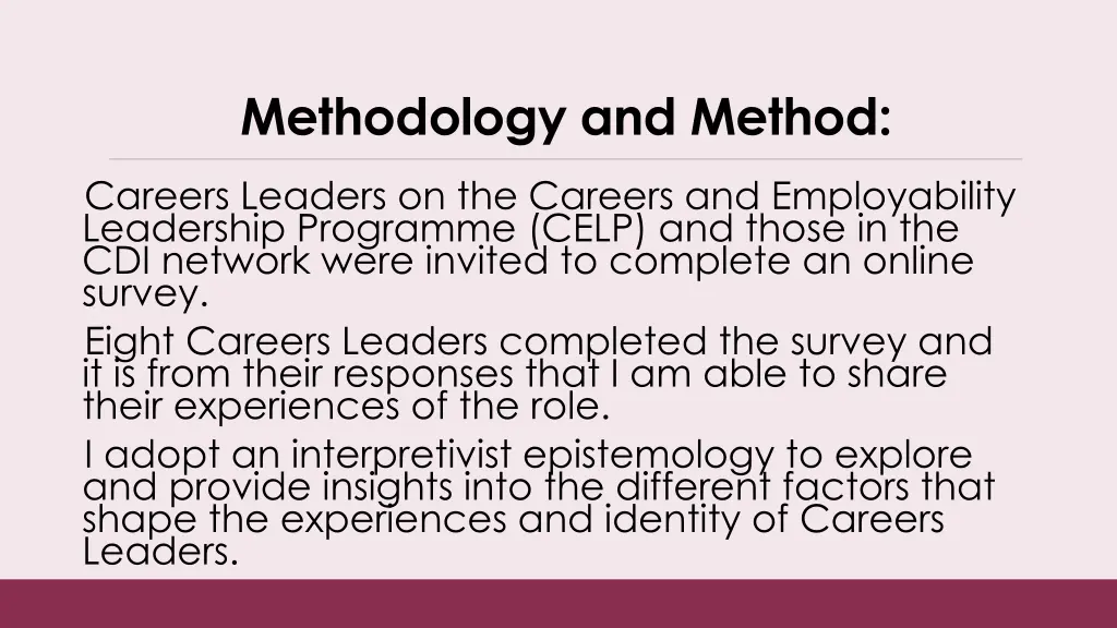 methodology and method