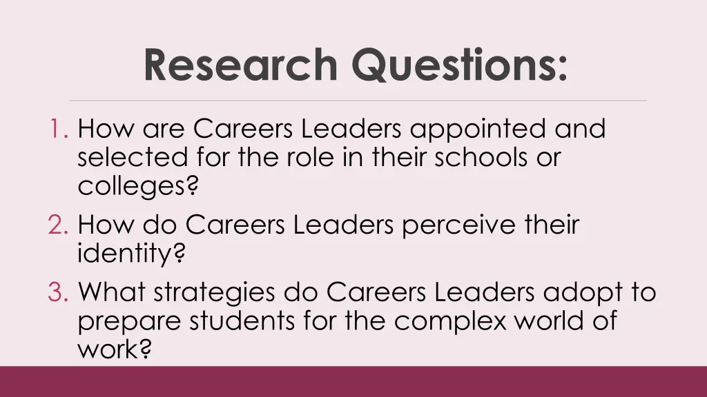 research questions