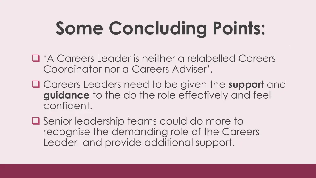 some concluding points