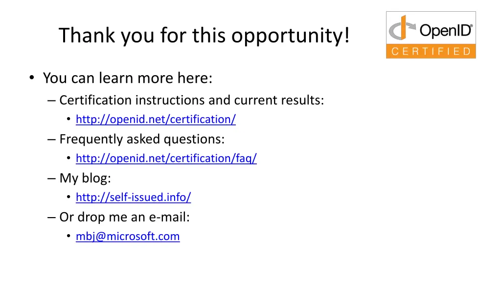 thank you for this opportunity
