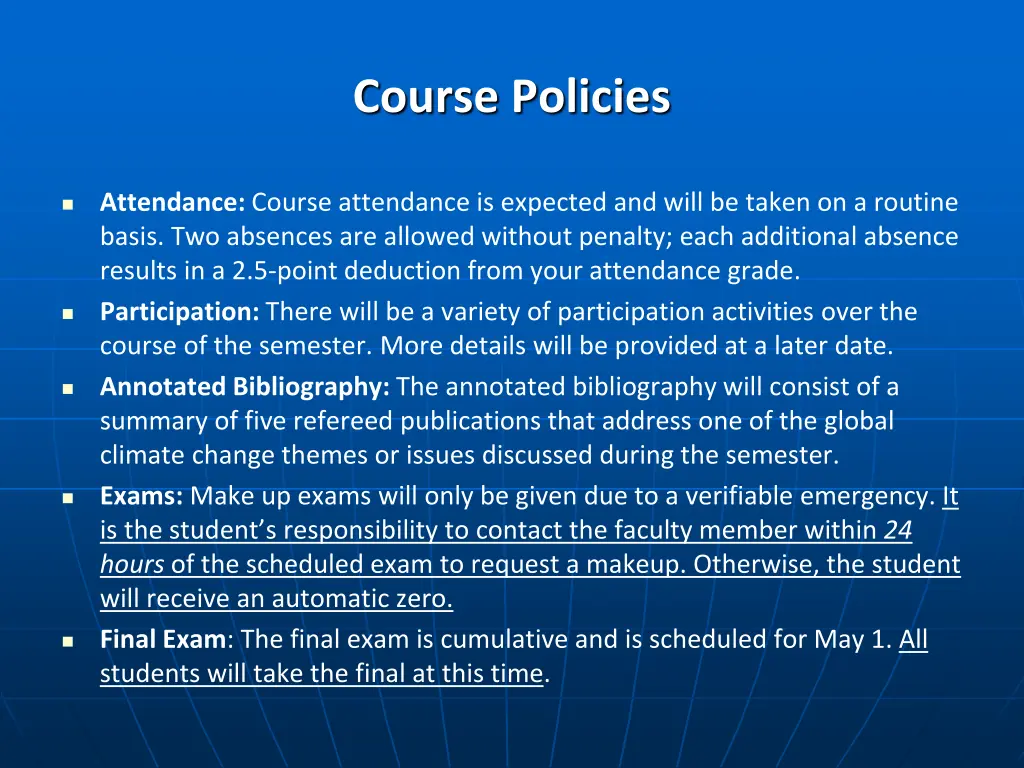 course policies