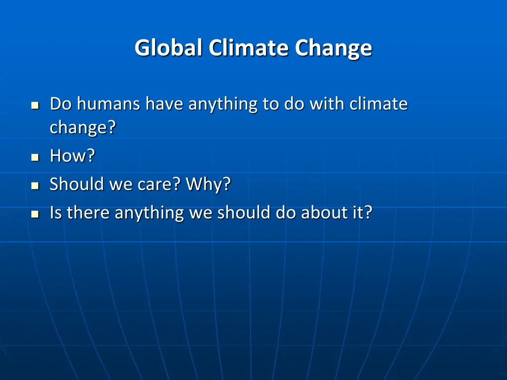 global climate change 1