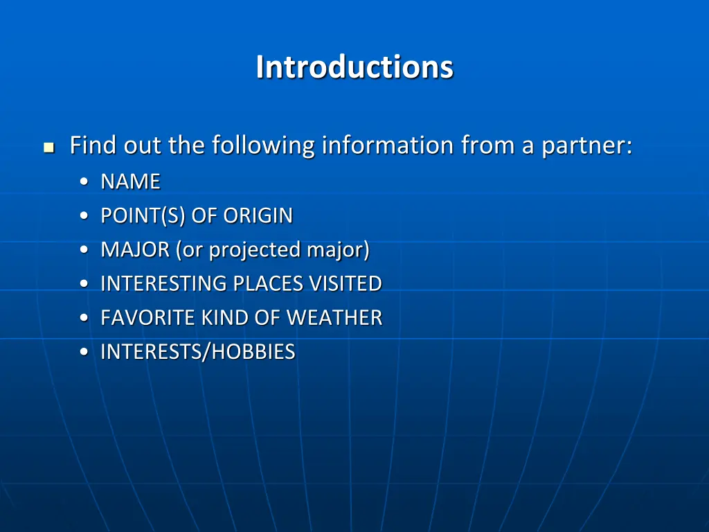 introductions