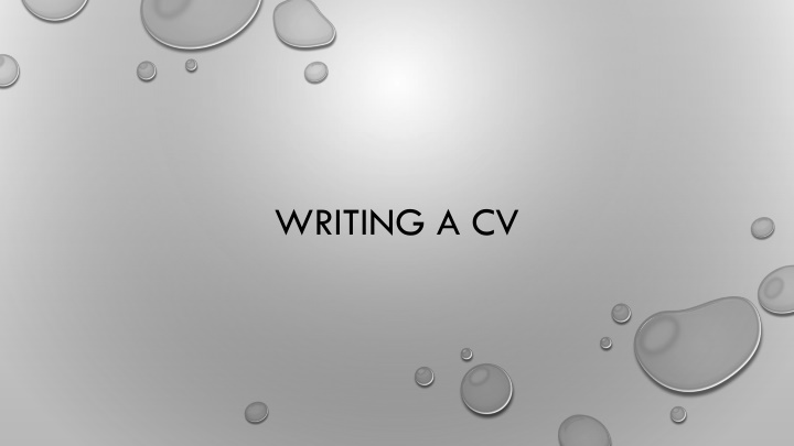 writing a cv