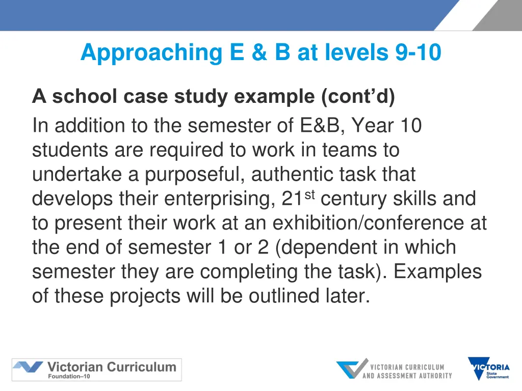 approaching e b at levels 9 10