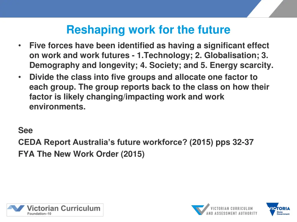 reshaping work for the future