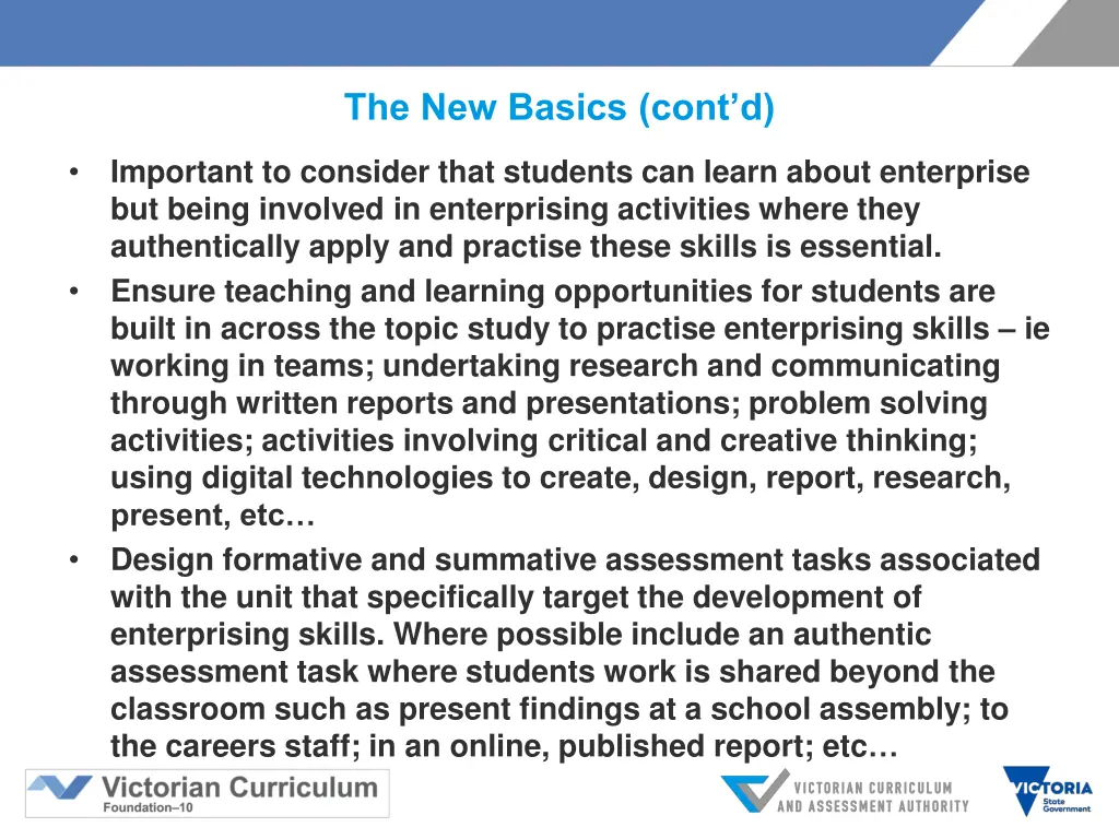 the new basics cont d