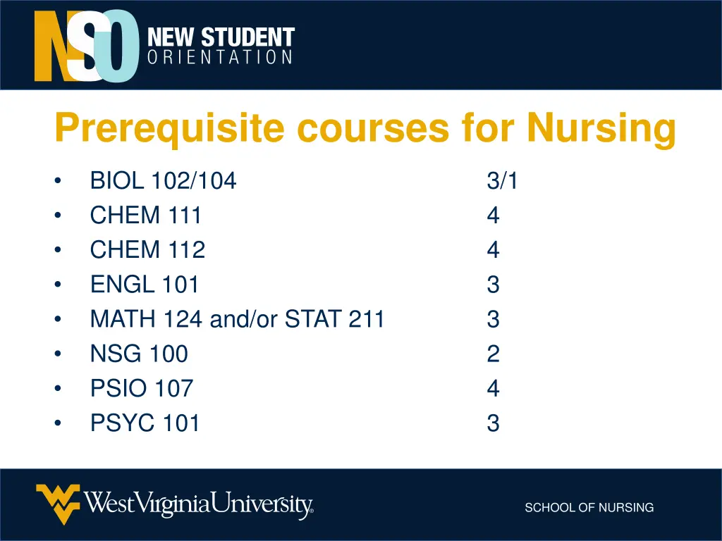 prerequisite courses for nursing