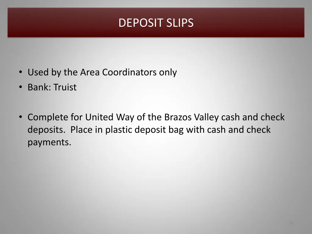 deposit slips