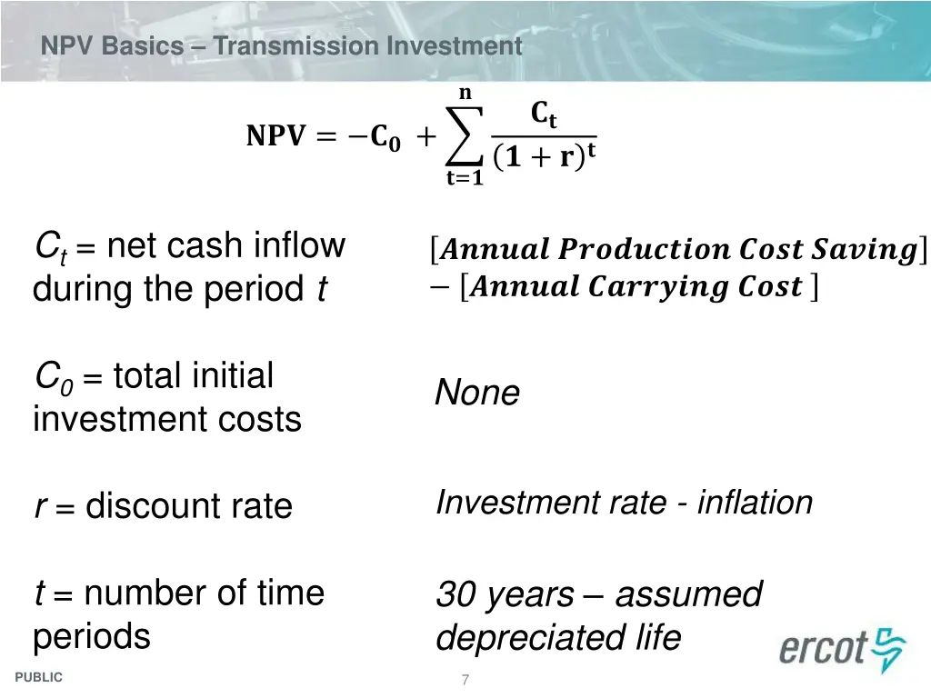 npv basics transmission investment