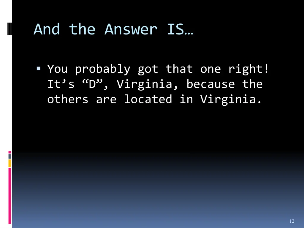 and the answer is