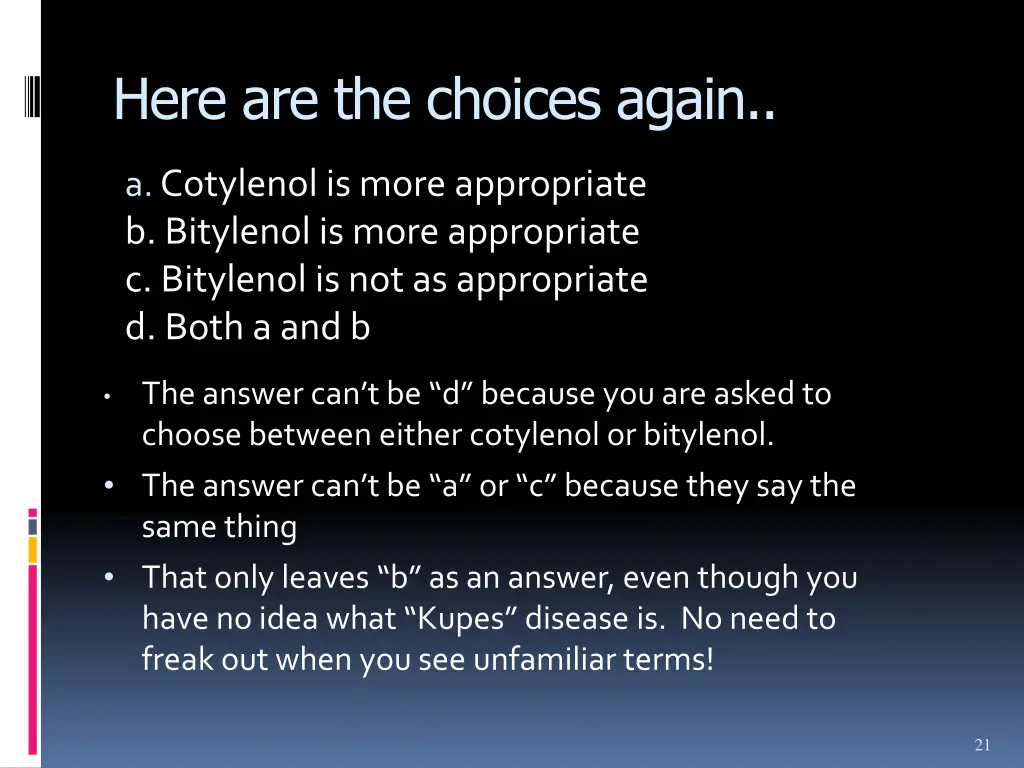 here are the choices again