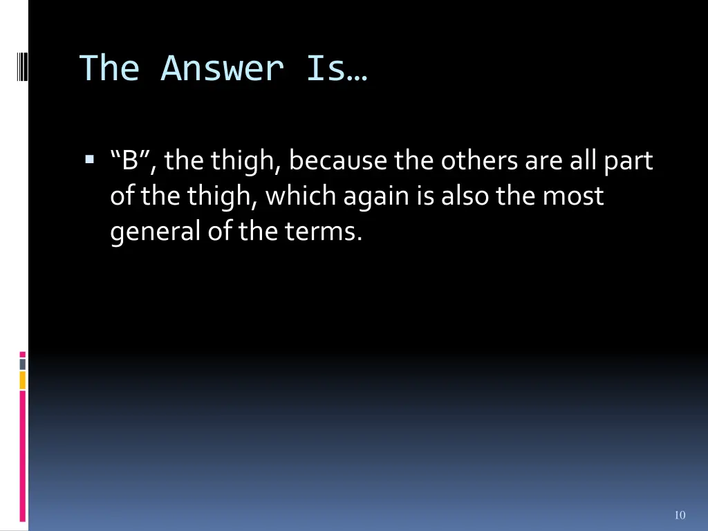 the answer is