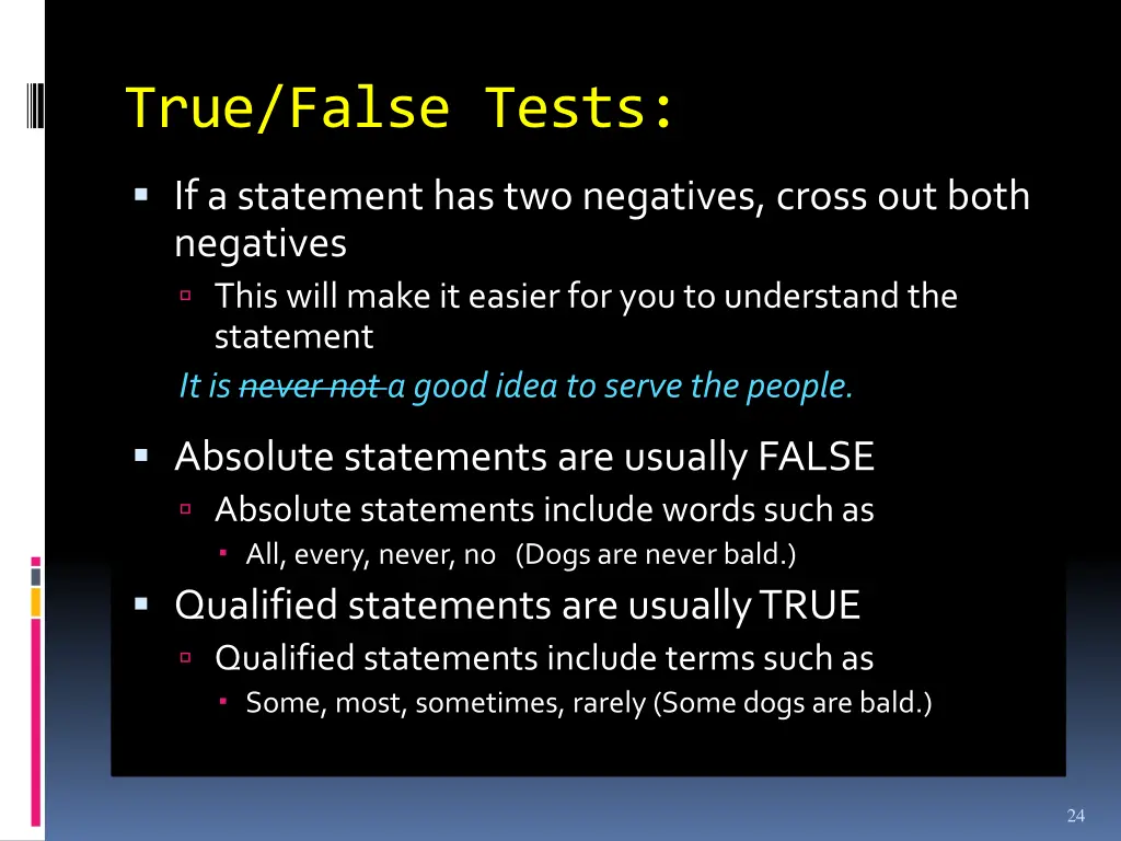 true false tests 1