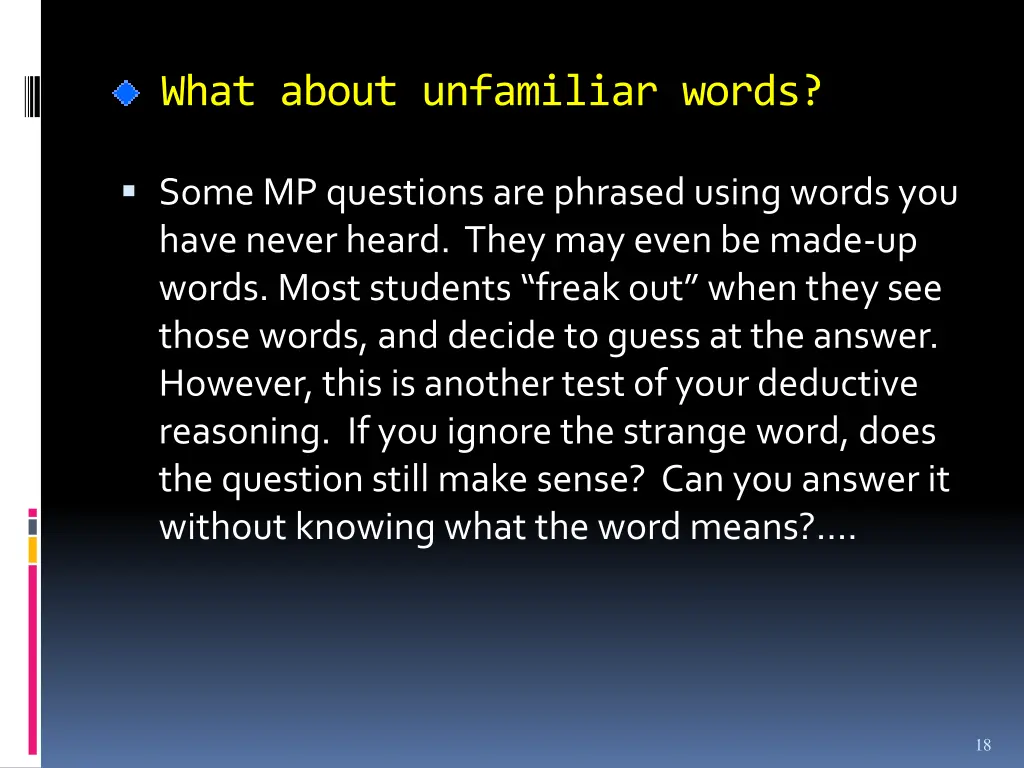 what about unfamiliar words