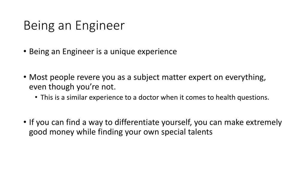 being an engineer 1