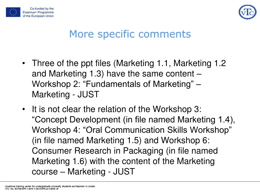 more specific comments 2