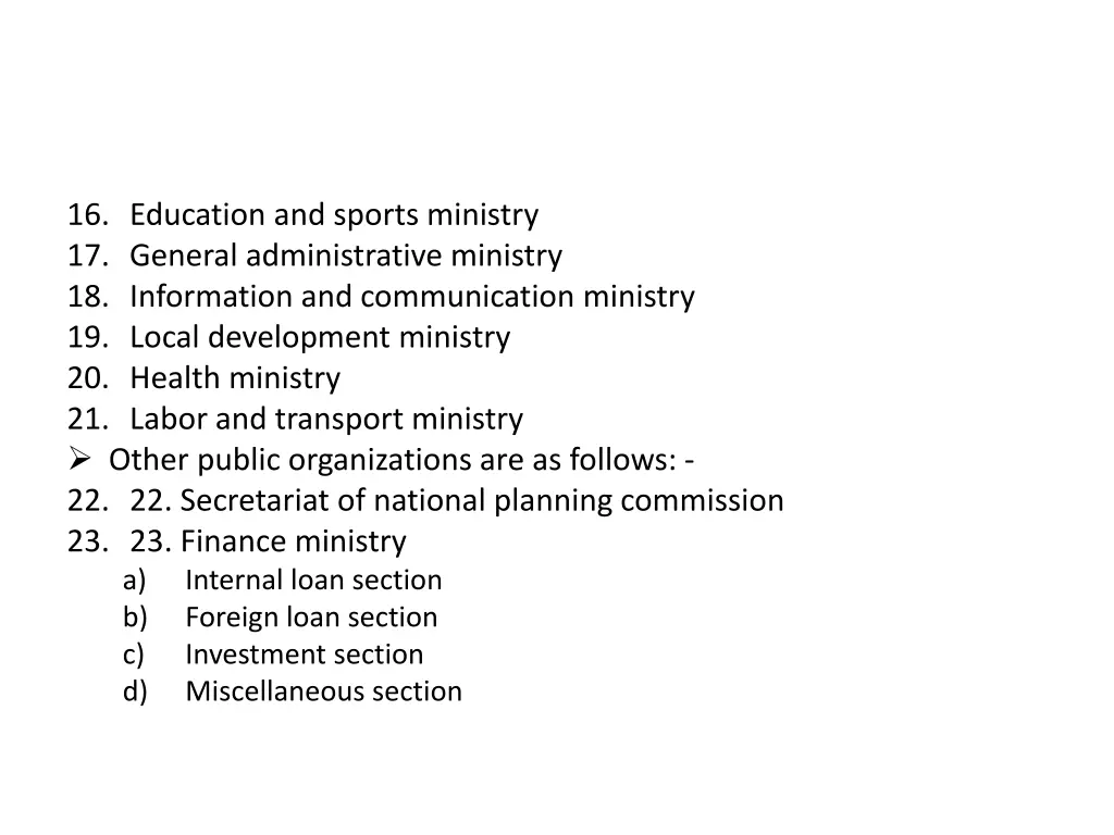 16 education and sports ministry 17 general