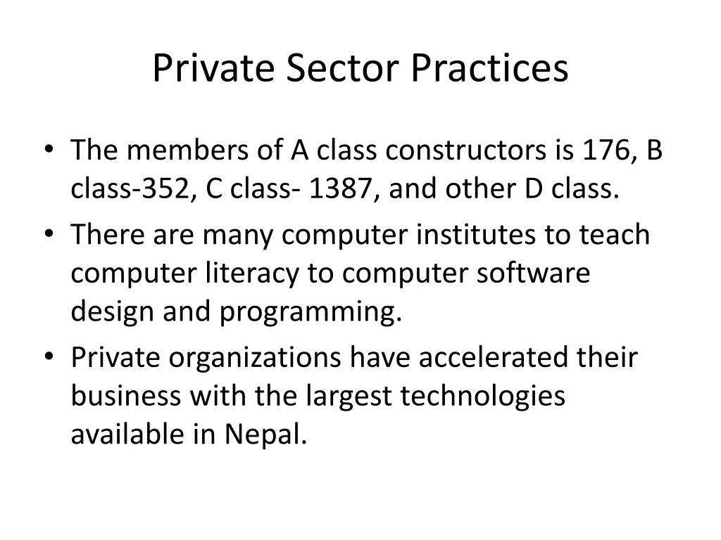 private sector practices 2