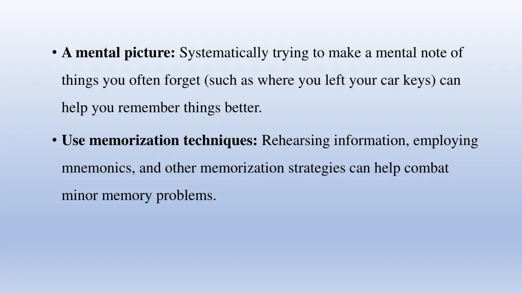 a mental picture systematically trying to make