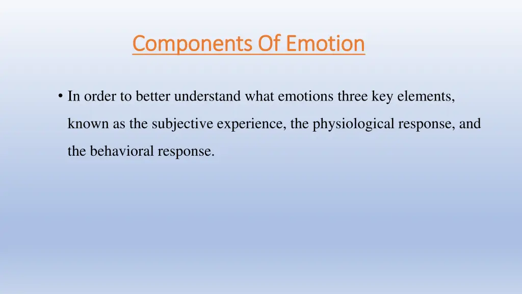 components of emotion components of emotion