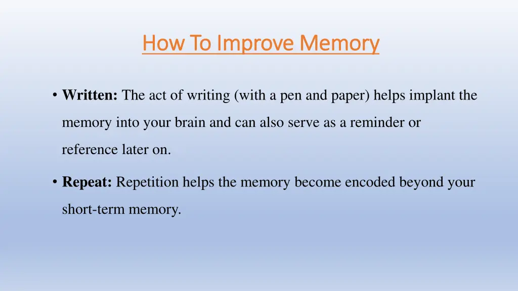 how to improve memory how to improve memory