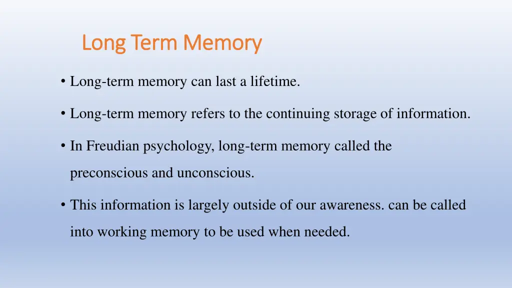 long term memory long term memory