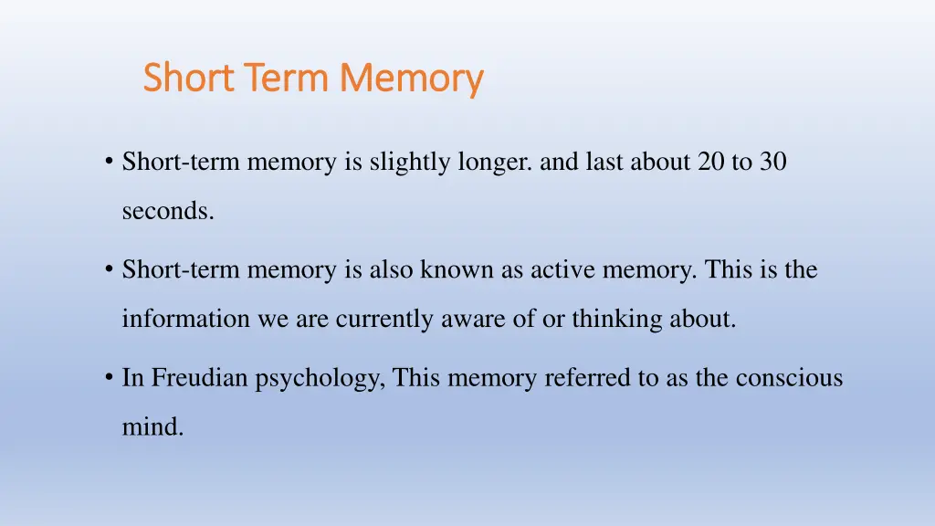 short term memory short term memory