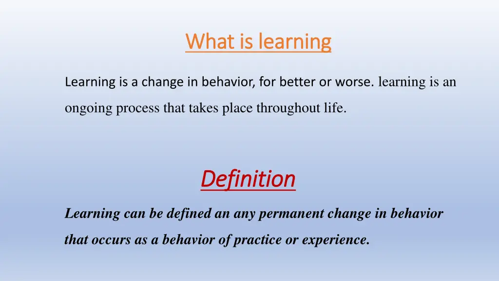 what is learning what is learning