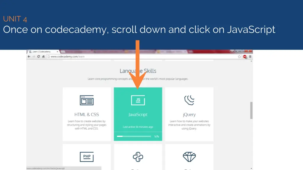 unit 4 once on codecademy scroll down and click