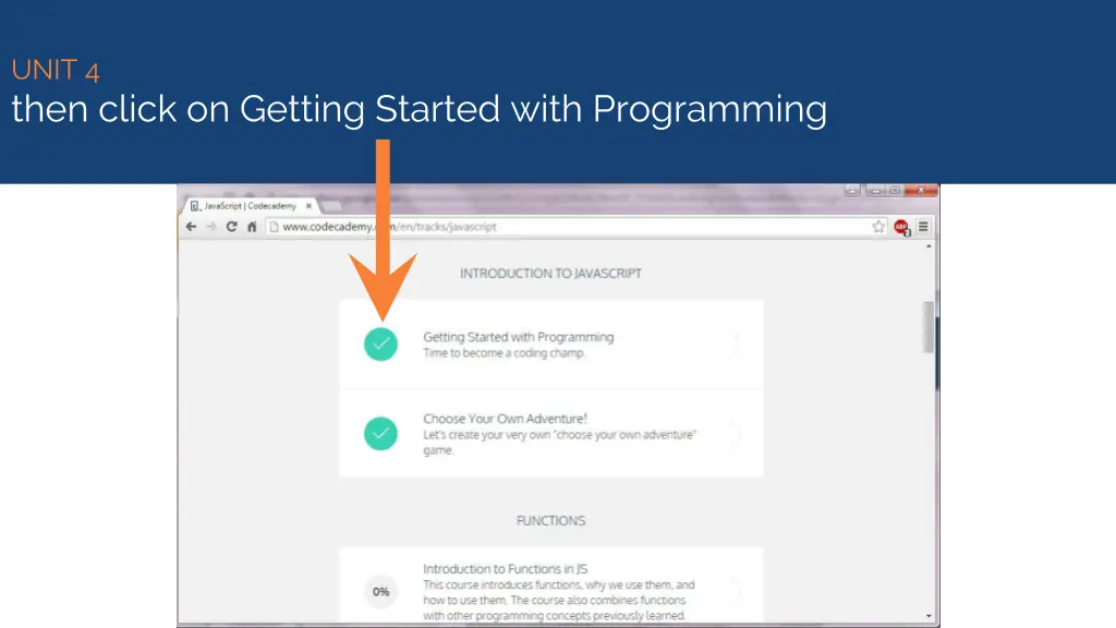 unit 4 then click on getting started with