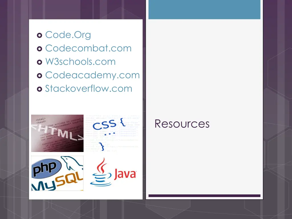 code org codecombat com w3schools com codeacademy