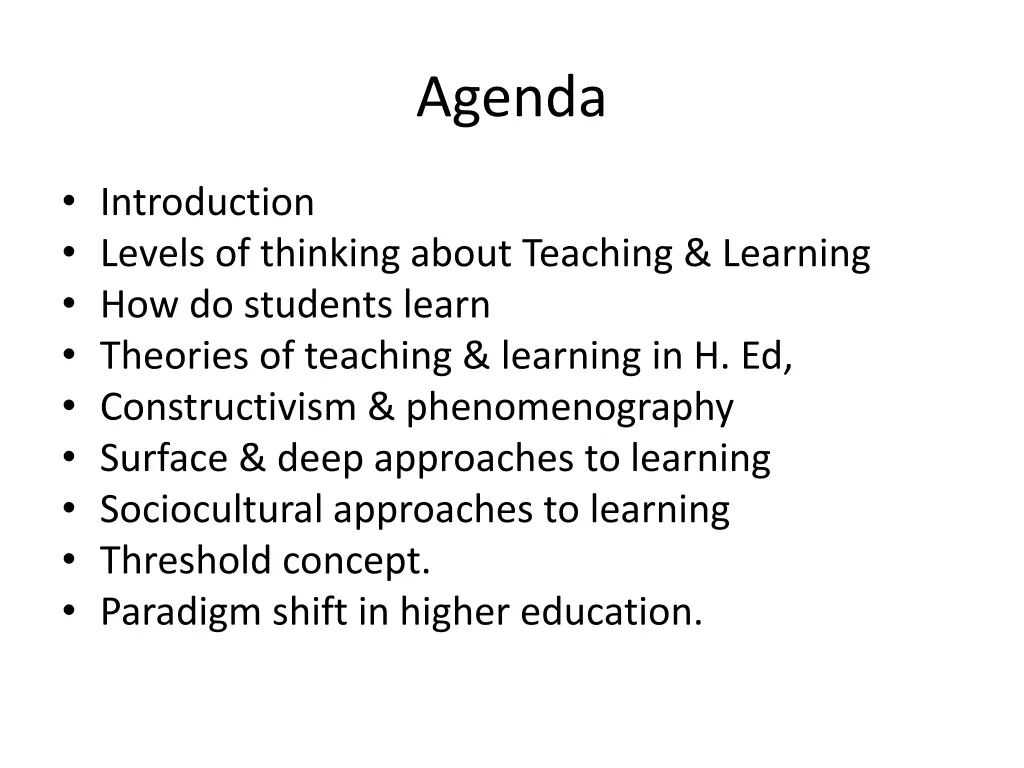 agenda