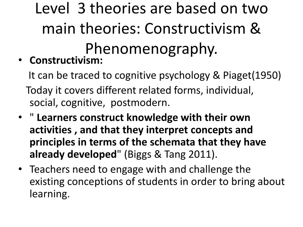 level 3 theories are based on two main theories