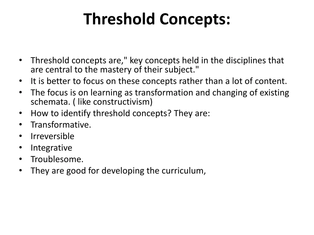 threshold concepts