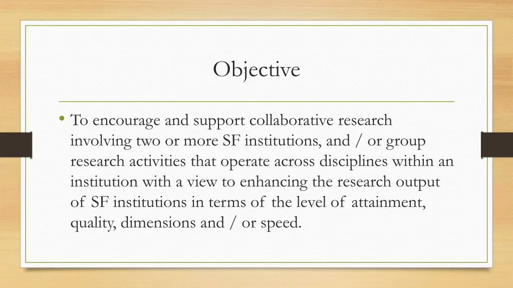 objective