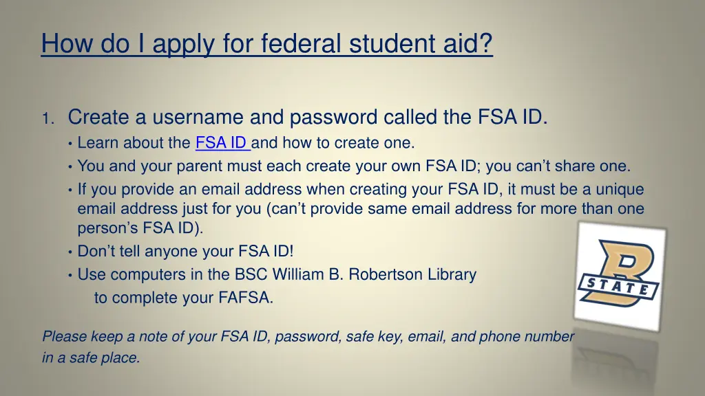how do i apply for federal student aid