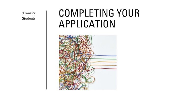 completing your application