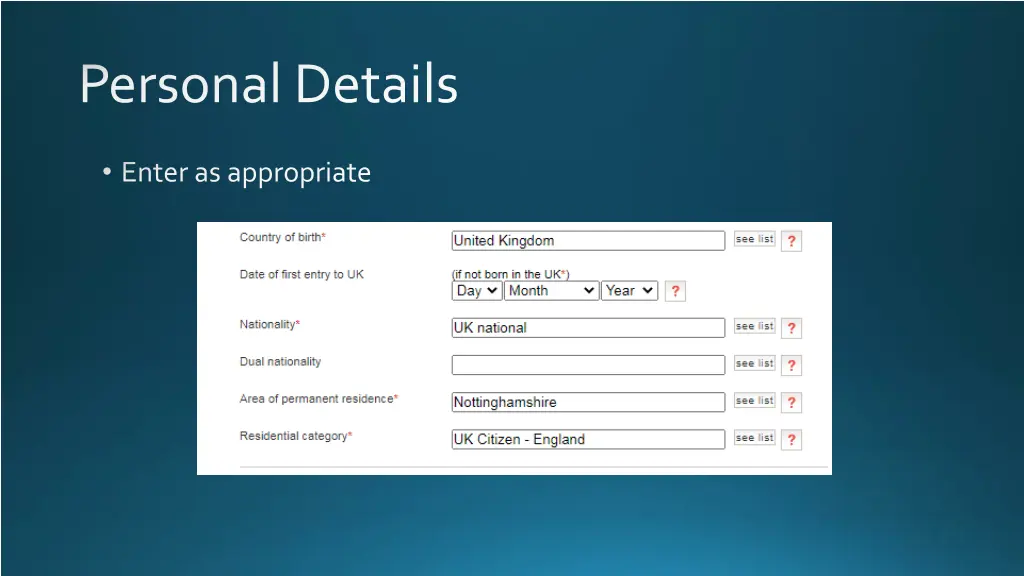 personal details
