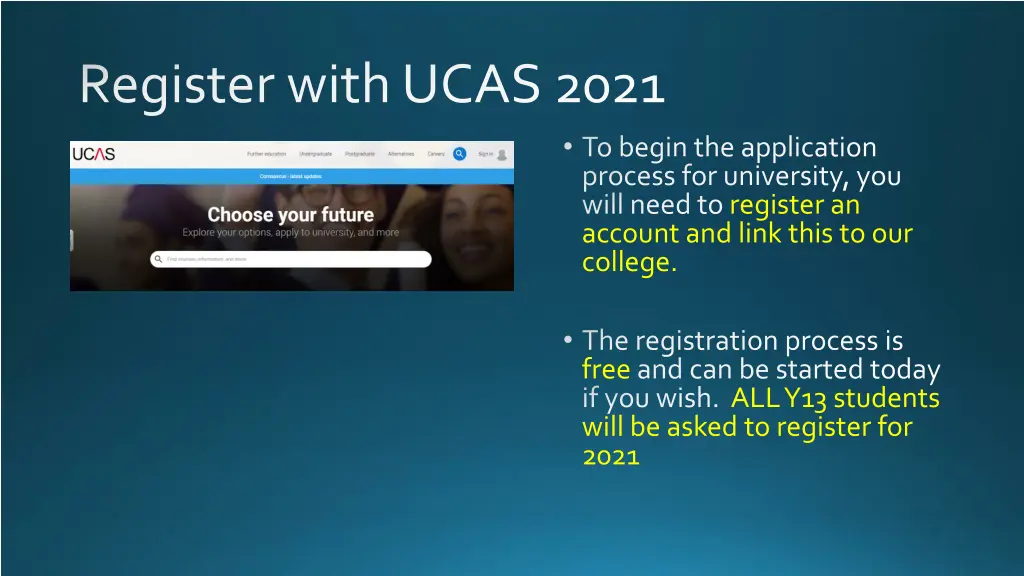 register with ucas 2021