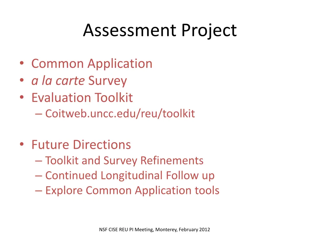 assessment project