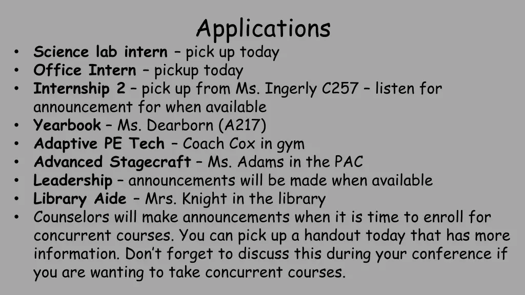 applications