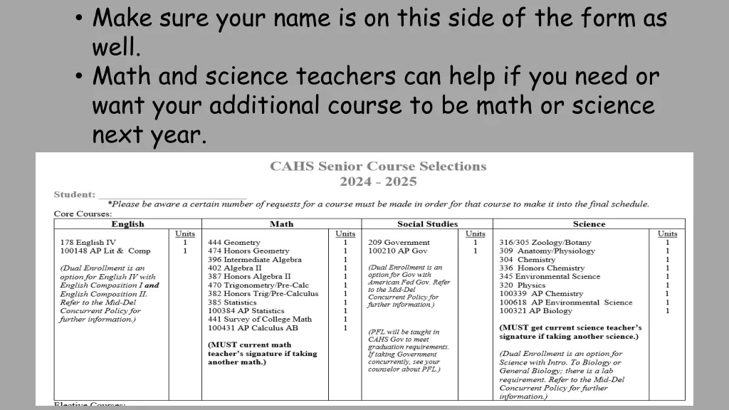 make sure your name is on this side of the form