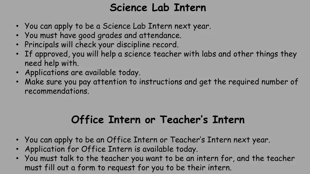 science lab intern