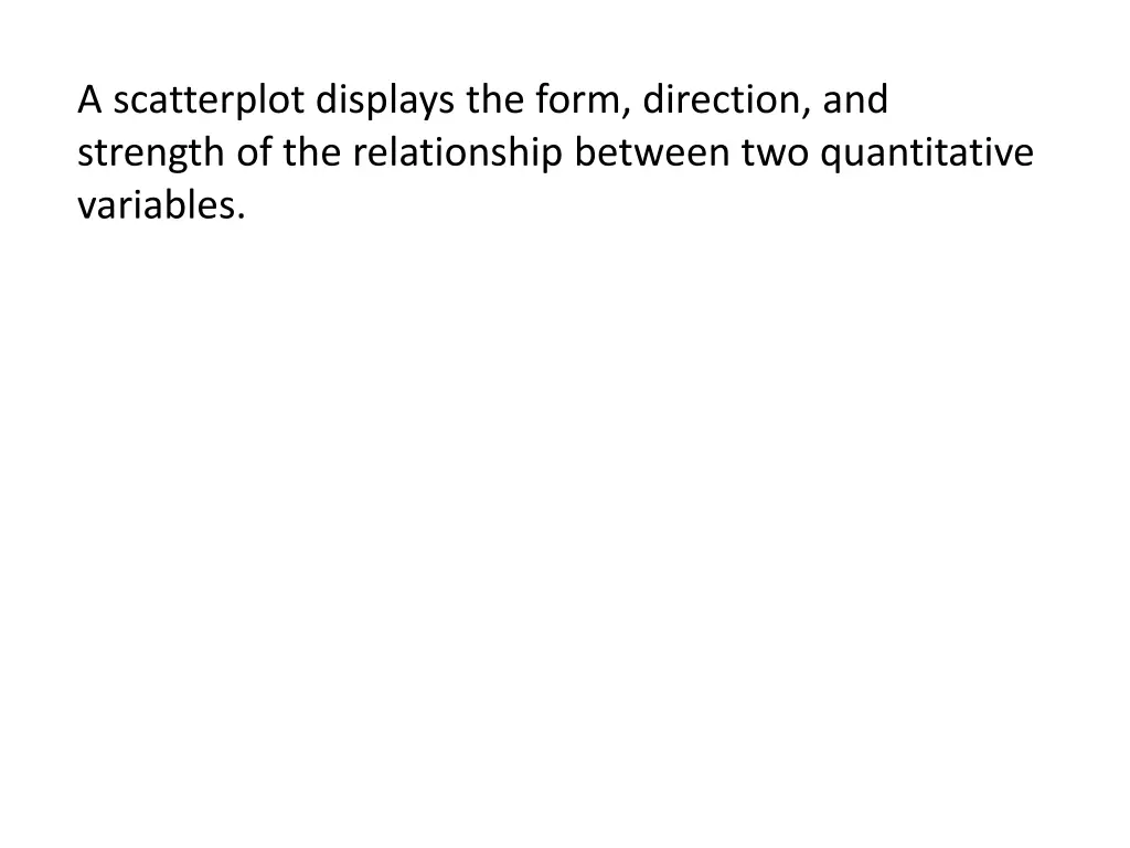 a scatterplot displays the form direction