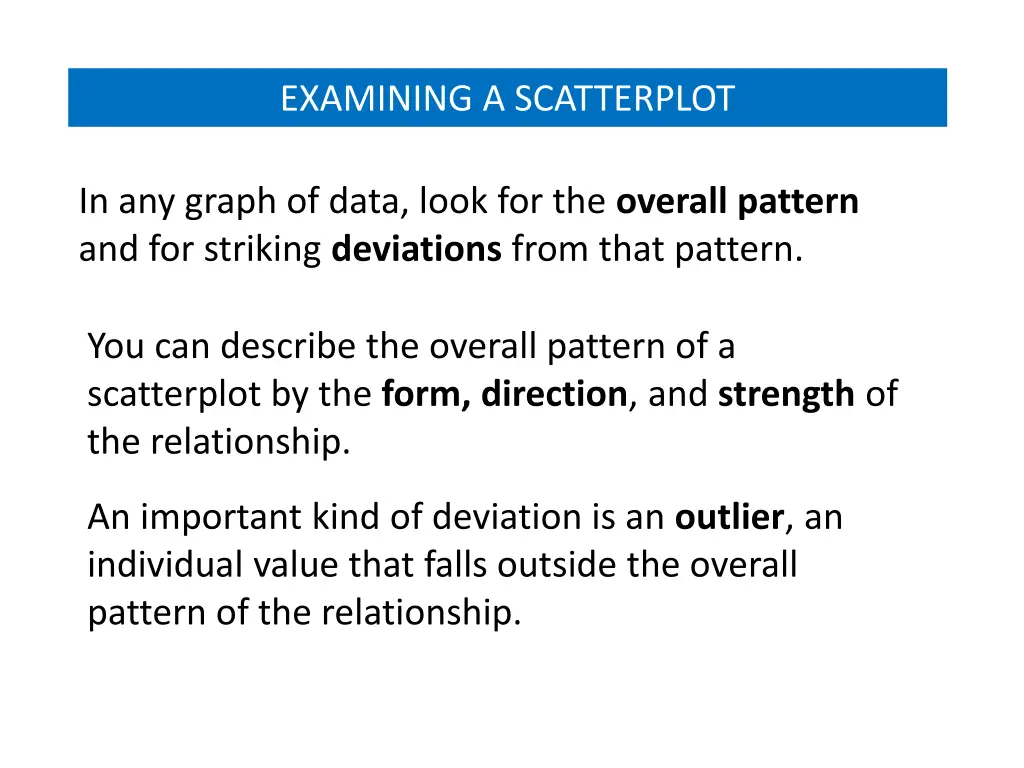 examining a scatterplot