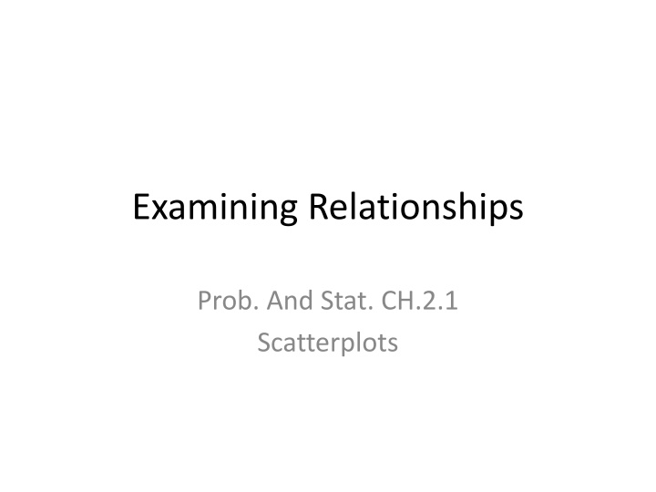 examining relationships