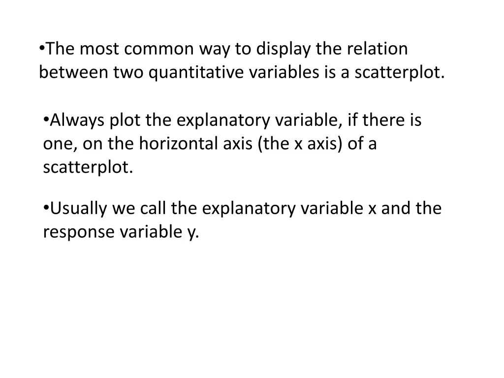 the most common way to display the relation
